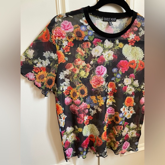 Current Mood mesh floral top size 1X - Picture 5 of 5